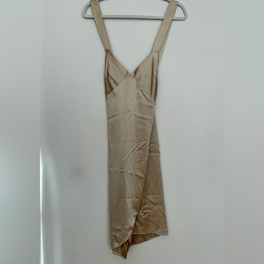 Michelle Mason Cross back slip dress - Oyster